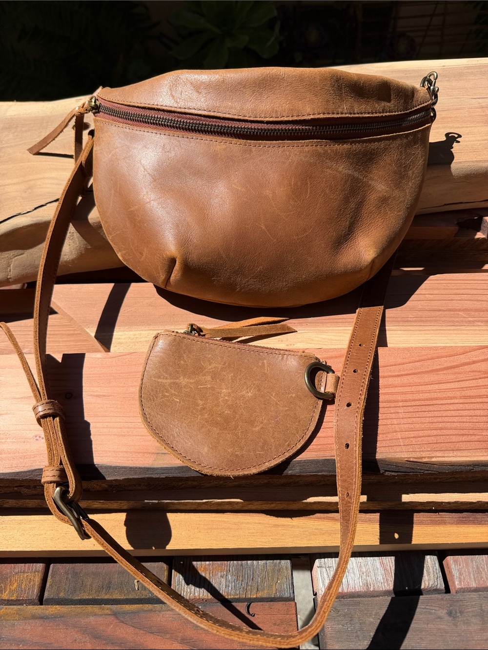 Able Berkeley bag in Whiskey and matching coin wallet